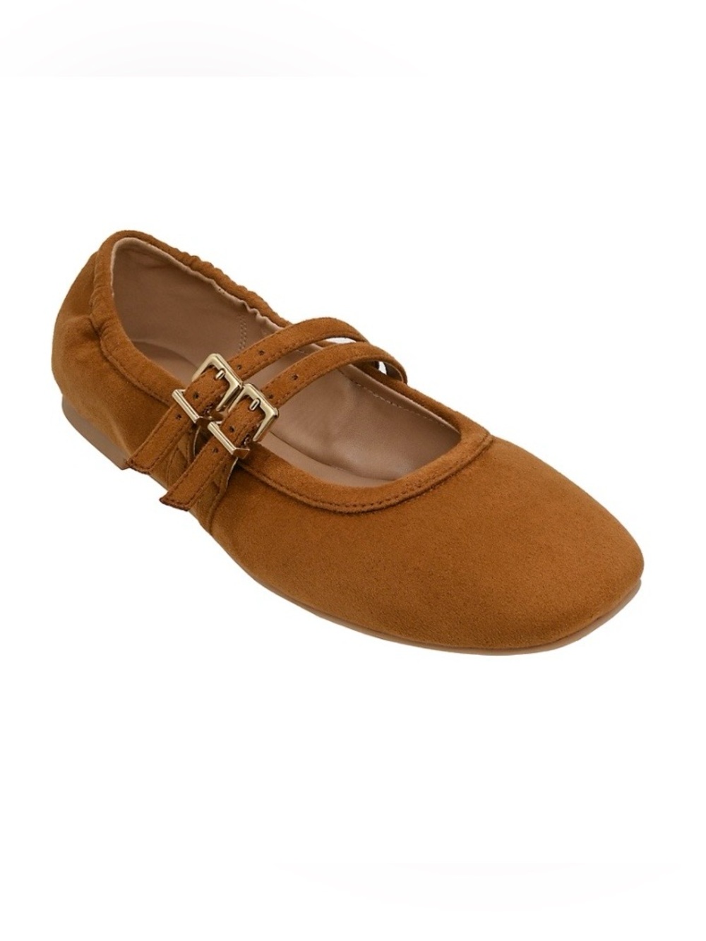 WONDERLY Emery Women’s Double-Strap Mary Jane Flats in Chestnut Brown. NWOT